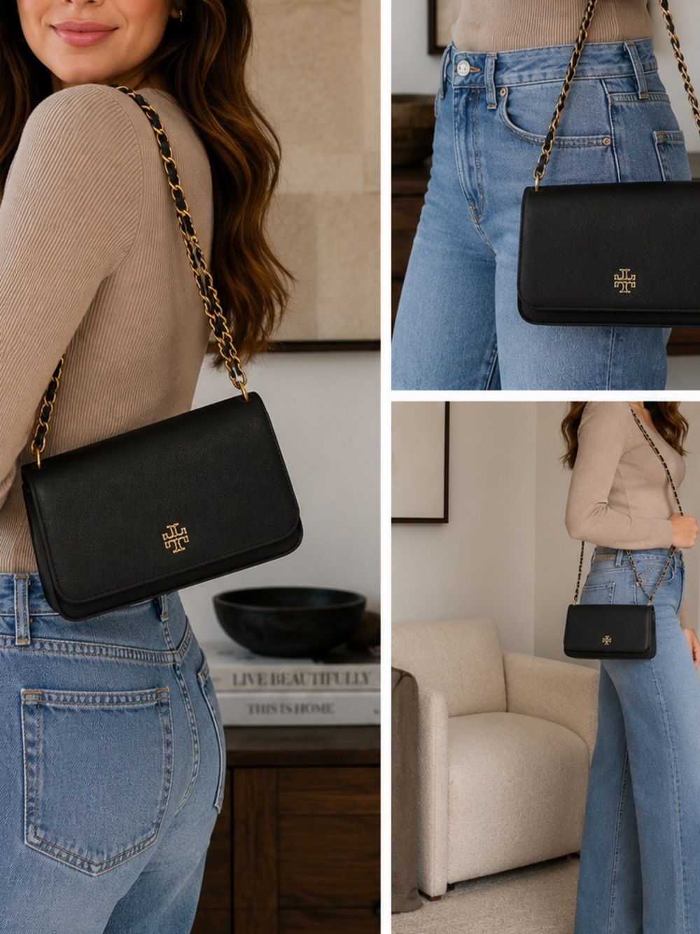 Tory Burch Chain Crossbody Bag in Navy